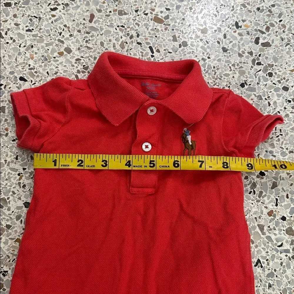 Ralph Lauren red large pony onsie polo 3 month